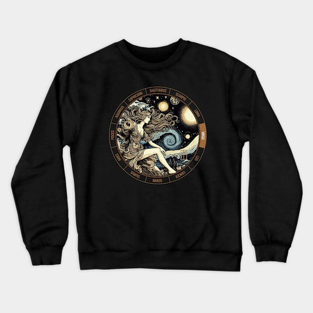 ZODIAC Virgo - Astrological VIRGO - VIRGO - ZODIAC sign - Van Gogh style - 11 Crewneck Sweatshirt by ArtProjectShop